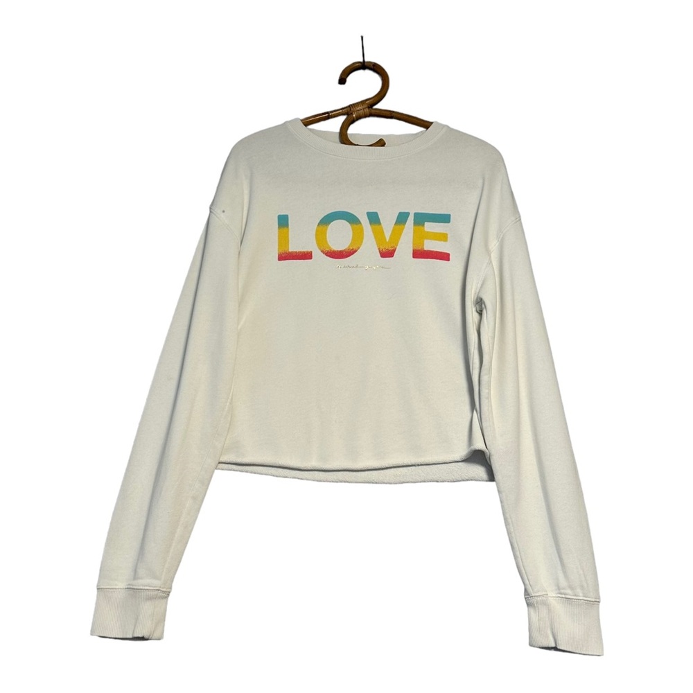 Spiritual Gangster | Love Graphic Cropped Sweatshirt Size M